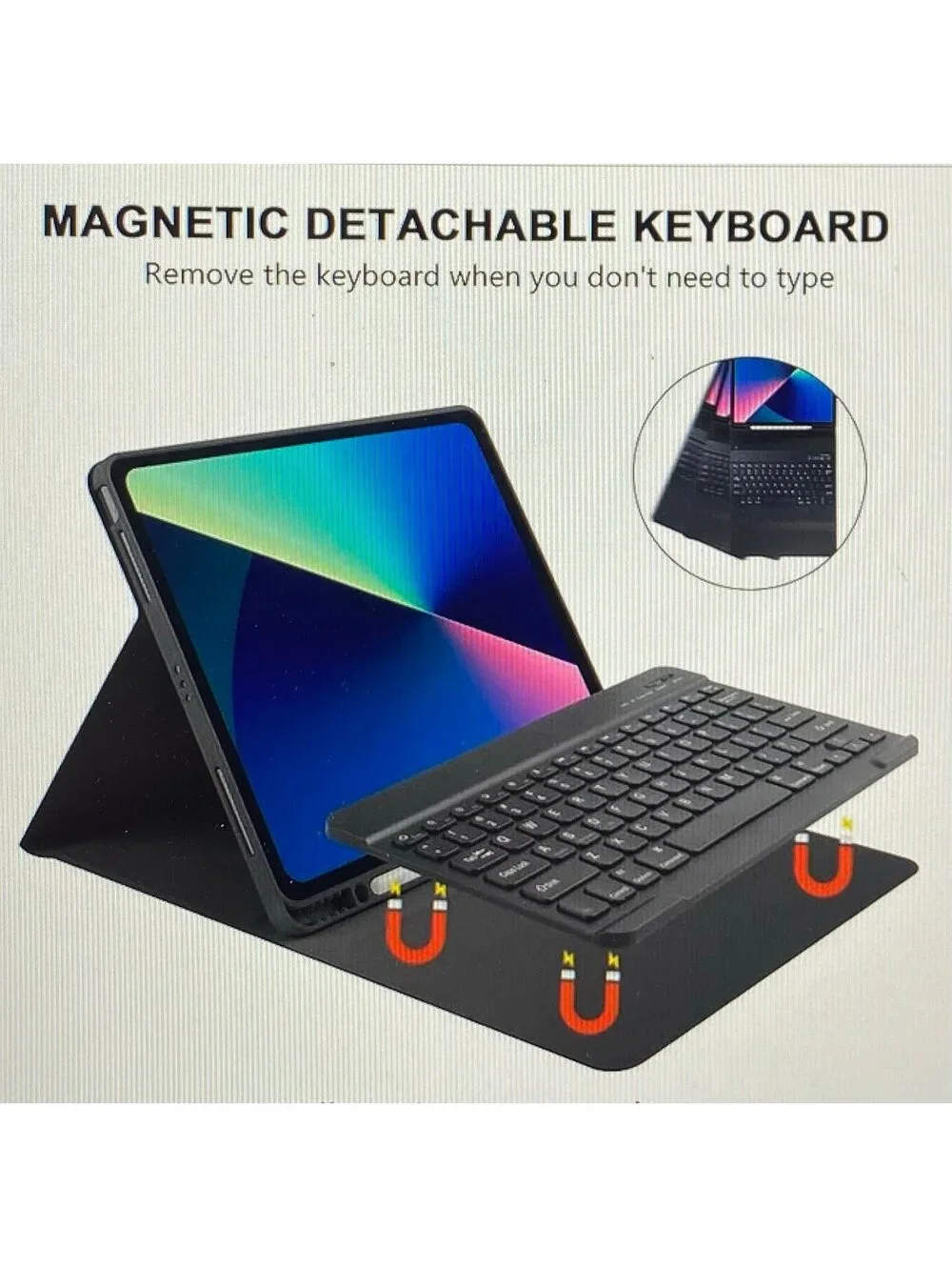 TalYanG iPad Pro 12.9 Case with Keyboard Black